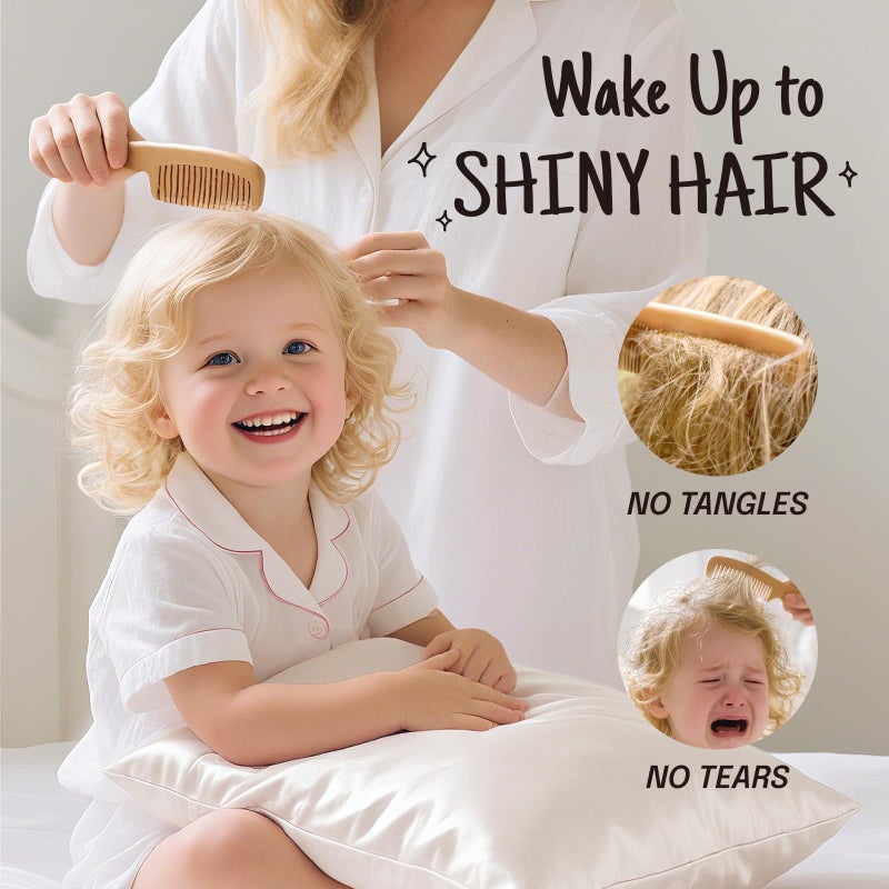OLESILK 100% Mulberry Silk Toddler Pillowcase for Hair and Skin, Both Sides 19 Momme Pure Natural Silk Travel Pillow Cases with Hidden Zipper, 13"x 18", Black - Image 4